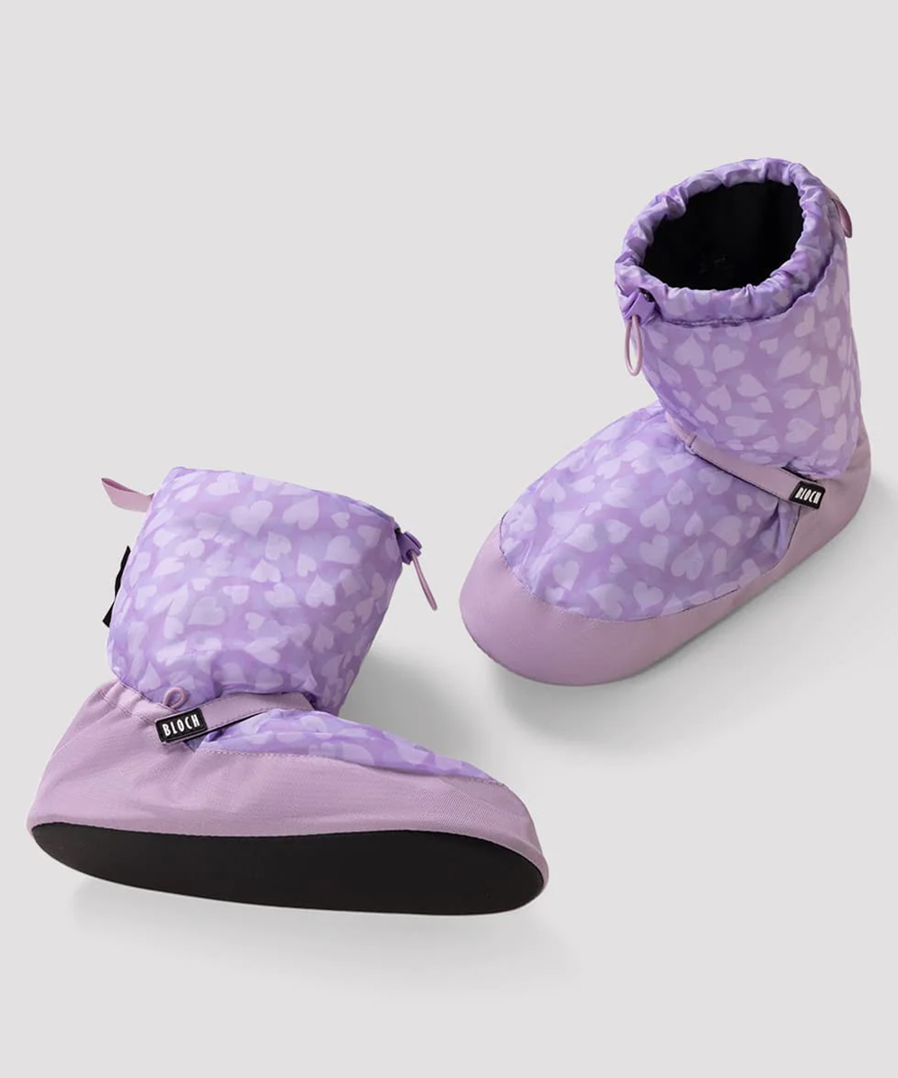 Kids Warm Up Booties Lilac Hearts L